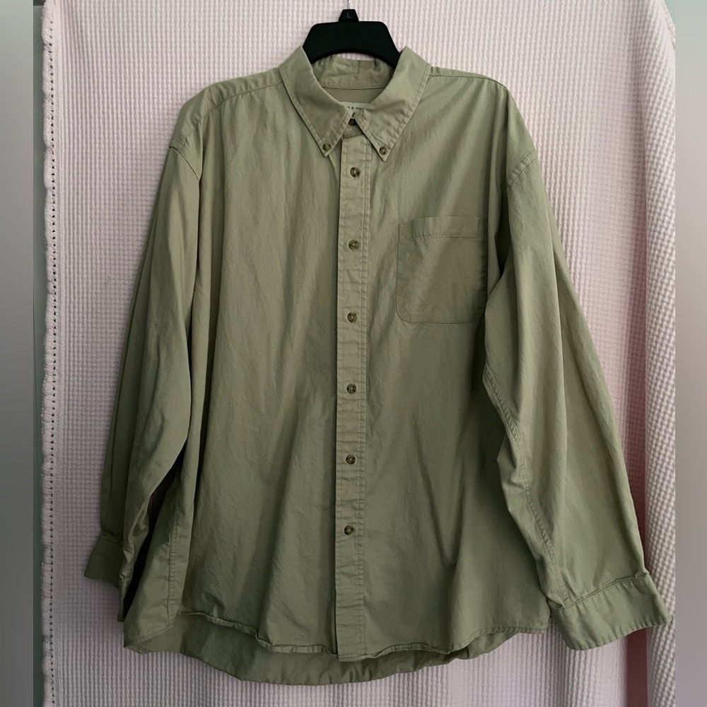 PRESWICK & MOORE Tan button down shirt size XXL.